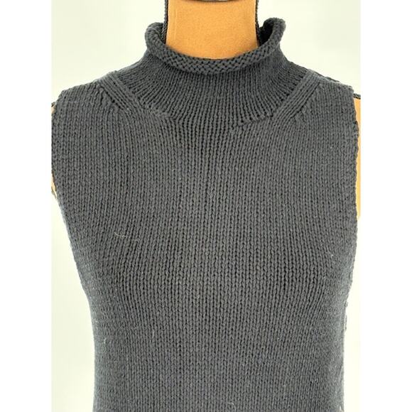 J. Crew Mock Neck Knit Vest in Black – Size Medium - Picture 2 of 7